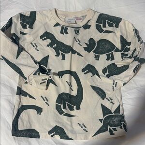 Zara Cream Shirt with Green Dinosaur